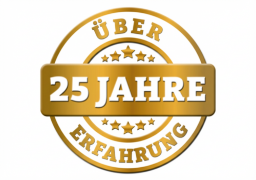 25 Jahre Erfahrung, goldenes Siegel
