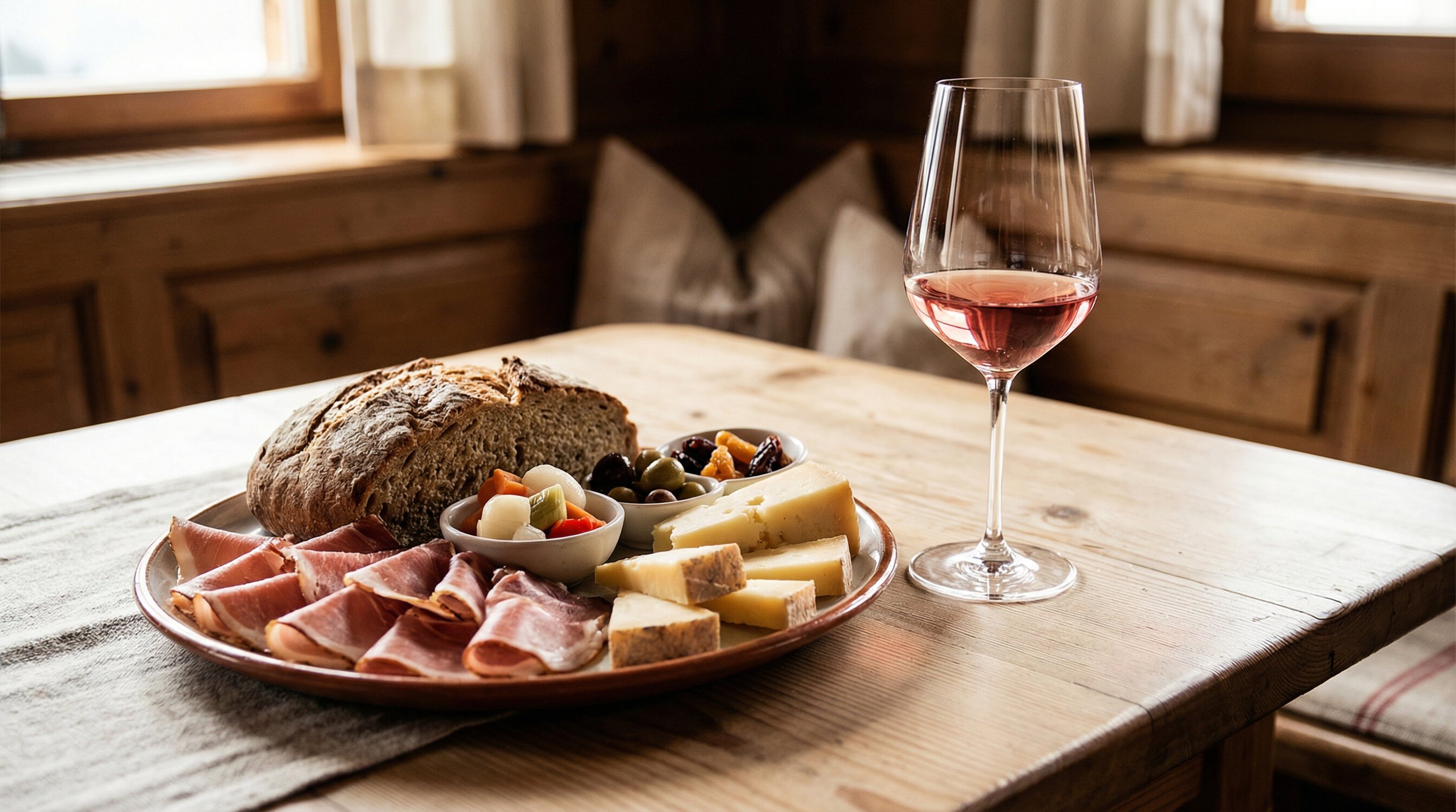 Vernatsch Wein Südtirol als Speisebegleiter zu Speck, Marende, Käse und Südtiroler Küche