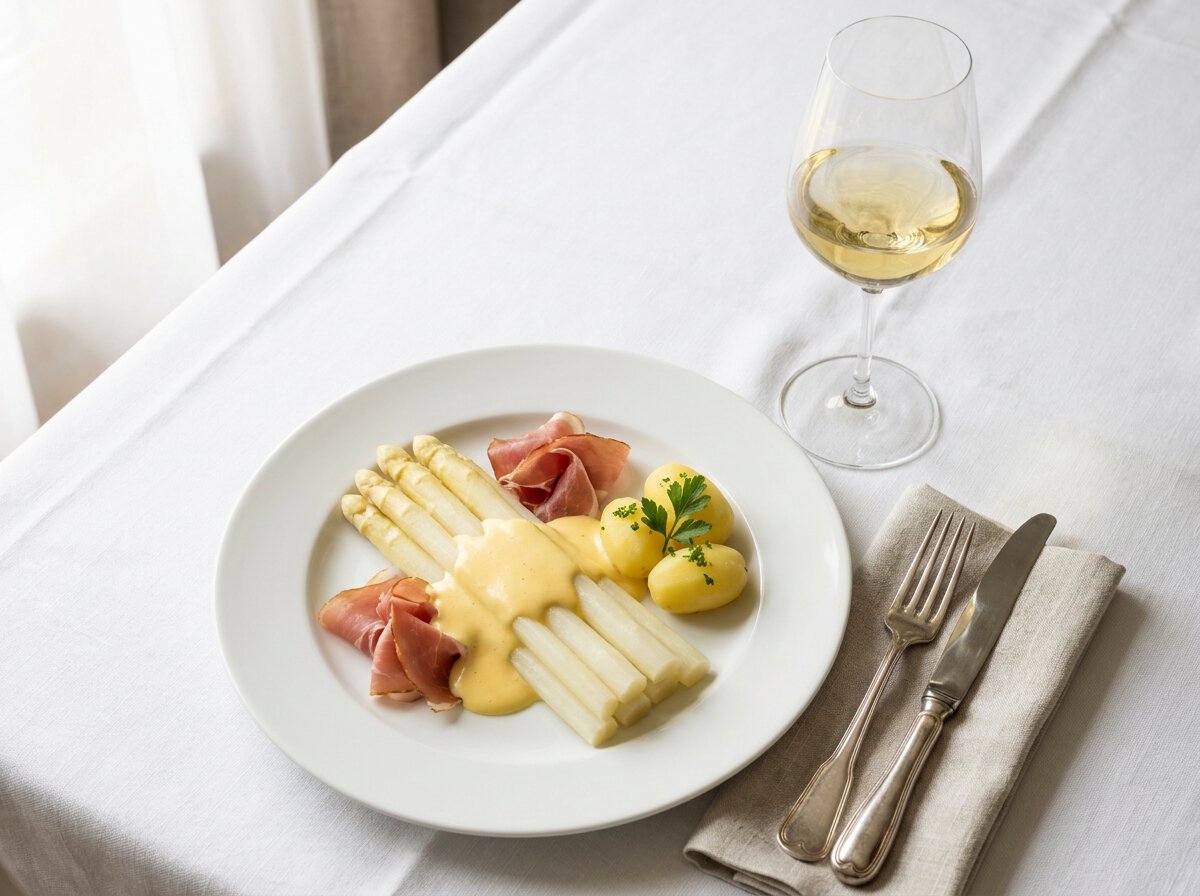 Terlaner Wein mit Spargel und Fisch Food Pairing, Südtiroler Weißwein-Genuss